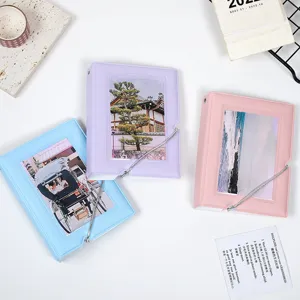 Mini album de fotos de 3 pulgadas color caramelo con banda elastica para kpop vista principal
