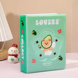 Carino mini album portafoto da 3 pollici per fototessere con design orso avocado per collezionare