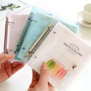 Glitter PP Plastic Loose Leaf Photo Album Mini Photocard Holder Storage Book Cute Stationery Gift For Pictures