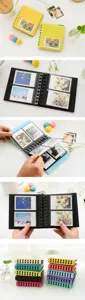 Mini photo album for 3 inch Instax polaroid pictures, 68 pockets insert ring binder book.
