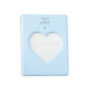 Mini album photo 3 pouces avec découpe en cœur design doux style mignon bleu élégant