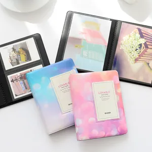Mini 3-inch polaroid photo album with colorful gradient design for instant film storage.