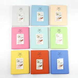 Colorful 3 inch mini photo album set 128 pockets picture holder for instant camera