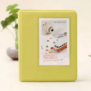 Candy color mini photo album for instax mini 64 pockets card holder protector yellow green