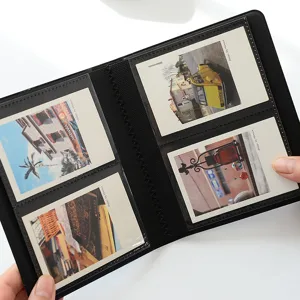 Mini 3-inch photo album holder for polaroid pictures black card storage book organizer