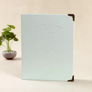 Mint green leather 3-inch mini photo album with 120 pockets for storing polaroid pictures.