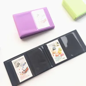 Candy color mini photo album with 64 pockets, perfect for Instax Polaroid picture storage.