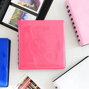 Macaron color coil photo album for 3-inch instax mini photo paper, slip-in design, 68 pockets.