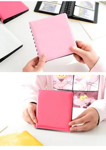 Macaron color 3-inch instax photo album featuring 68 pockets and ring binding design.