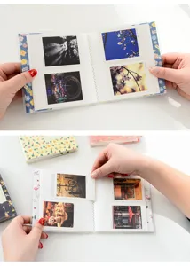 Cute 3-inch mini photo album, clear pocket card book for polaroid pictures and cards.