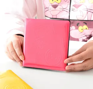Pink photo album for 3-inch Instax mini photo paper, macaron color ring binder design 68 pockets
