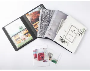 Mini 3-inch photo album with 64 pockets for instant picture storage, cute design storage book.