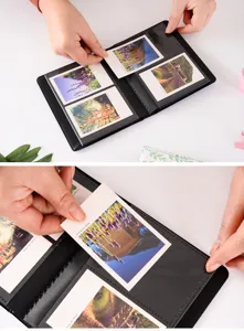 Mini album de fotos negro de 3 pulgadas para imagenes polaroid con 64 bolsillos