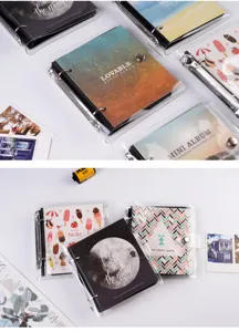 Mini PVC loose-leaf photo album binder for 3 4 5 inch pictures ticket storage collection cute.