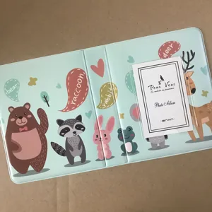 Cute cartoon animal card photo album organizer for mini pictures and cards blue color