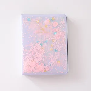 Mini álbum de fotos de 3 pulgadas con cubierta de lentejuelas brillo, tierno diseño de corazón.