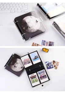 Transparent PVC loose-leaf mini photo album binder for 3 inch instant pictures storage.
