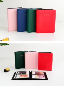 Petit album photo en cuir pour images polaroid, livre de poche porte-photo mignon affichage.