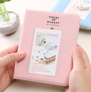 Mini Photo Album Polaroid Picture Holder PU Leather Book Cover With Transparent Pocket For Instant Photos