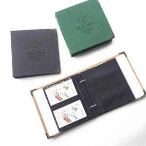 Leather 3-inch mini photo album for Instax Mini Polaroid pictures with pocket inserts.