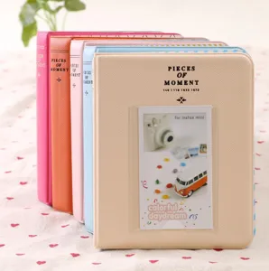 Multi-color 3 inch mini photo album with clear pocket insert and stylish PU leather cover.
