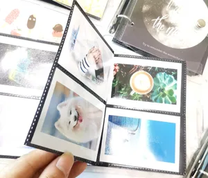 Mini photo album pocket book 3 inch photo holder loose leaf PVC card collection book display