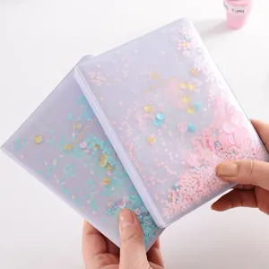 Mini álbum de fotos de 3 pulgadas con arena movediza líquida y lentejuelas, funda clara.