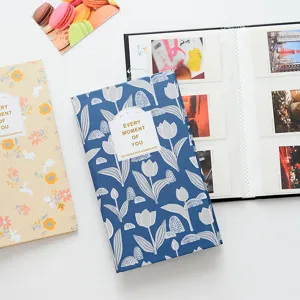 Self-adhesive photo album kit for 3-inch polaroid pictures cute floral design storage book