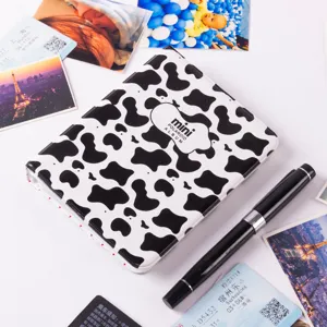 Mini polaroid photo album 3 inch cute cow print picture storage book collector's album for cards