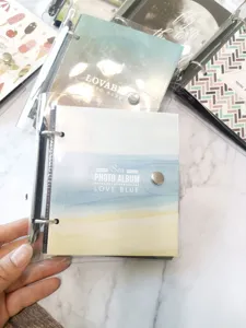 Clear loose-leaf PP photo album detail view, perfect for storing 3 4 5 inch pictures.