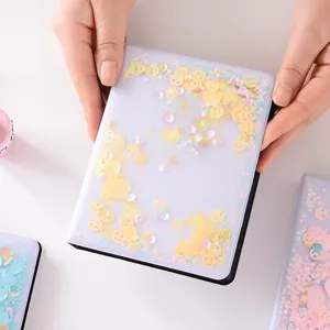 Mini album de fotos de 3 pulgadas transparente purpurina tarjetero kpop archivador