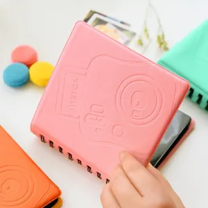 Macaron Mini PVC Coil Polaroid Photo Album Pocket Scrapbook Portable Picture Holder Storage Book Cover