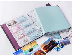 Ticket storage album 3 inch photo binder ticket collection book for travel memo tickets