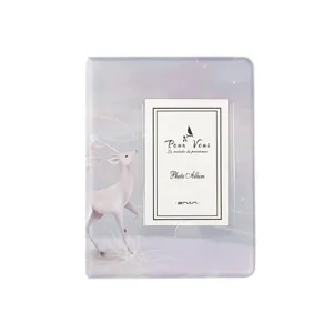 Mini 3-inch Polaroid photo album with 64 pockets, cute watercolor deer cover design insert.