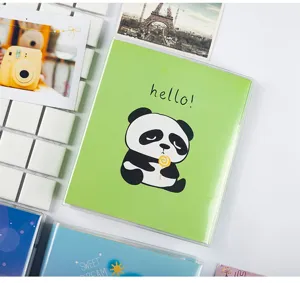 Mini photo album 3 inch polaroid photocard holder cute panda design green cover