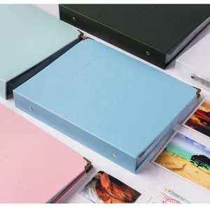Multi-color leather ticket storage book 3 inch photo album for cards tickets and memo