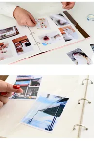 Album photo à feuilles mobiles avec poches transparentes, idéal pour photos polaroïd.