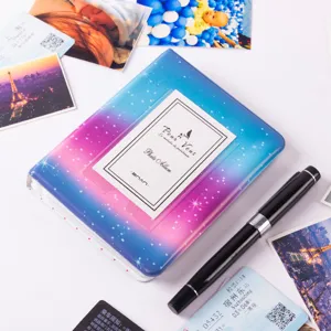 Starry sky mini 3-inch photo album for polaroid pictures and cards, premium collectible book.
