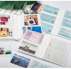 Mini 3-inch photo album clear PVC pocket book for Polaroid pictures and train tickets storage