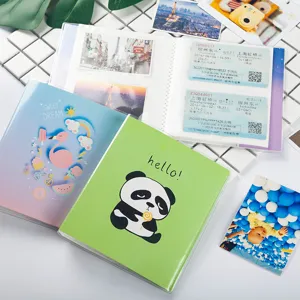 Mini Photo Album 3 Inch Polaroid Picture Holder Transparent PVC Card Book Cute Cartoon Animal Starry Sky Collect Book