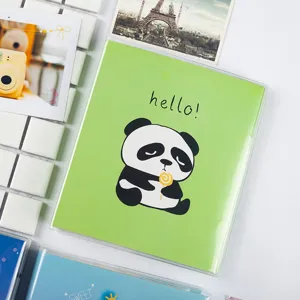 Mini photo album 3 inch polaroid picture holder cute green panda design collectible card book