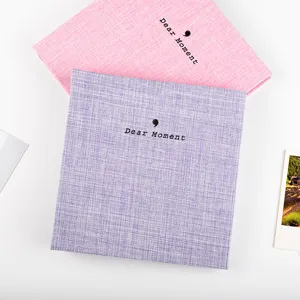 Linen textured photo album, loose-leaf picture storage book for 3 4 5 inch photos and tickets.