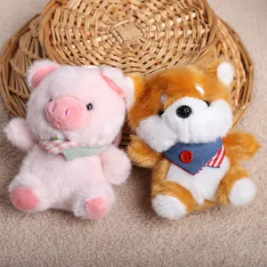 Süßer Plüsch Tier Schlüsselanhänger, weiche Schwein und Shiba Inu Puppe Tasche Deko.