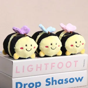 Süßer Cartoon Biene Plüschtier Anhänger Schlüsselanhänger Mini Tier Biene Stoffpuppe Hängende Dekoration Für Rucksäcke Taschen Und Schlüssel
