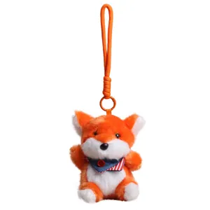 Süßer oranger Fuchs Plüsch Anhänger mit Schal Schlüsselanhänger Rucksack Deko Plüschtier.