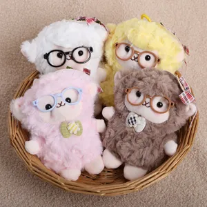 Cute plush sheep keychain soft stuffed animal doll bag pendant cute backpack charm toy