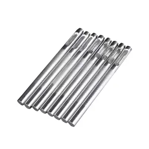 Set di punzoni per cuoio con manico zigrinato antiscivolo per cinture e lavorazione pelle.