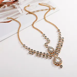 Exquisite rhinestone forehead chain bohemian vintage headpiece crystal tassel hair jewelry
