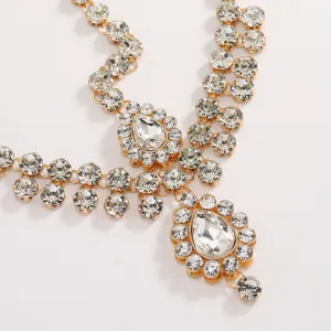 Exquisite rhinestone forehead chain bohemian style gold headpiece for women hair jewelry