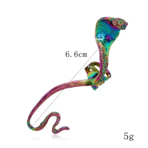 Brazalete de oreja de cobra de metal arco iris punk gotico sin perforacion 6.6cm 5g